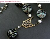 SUMMER SALE - Dragonfly Necklace. Statement Necklace. Turquoise Necklace. Lampwork Glass Necklace. Handmade Necklace.