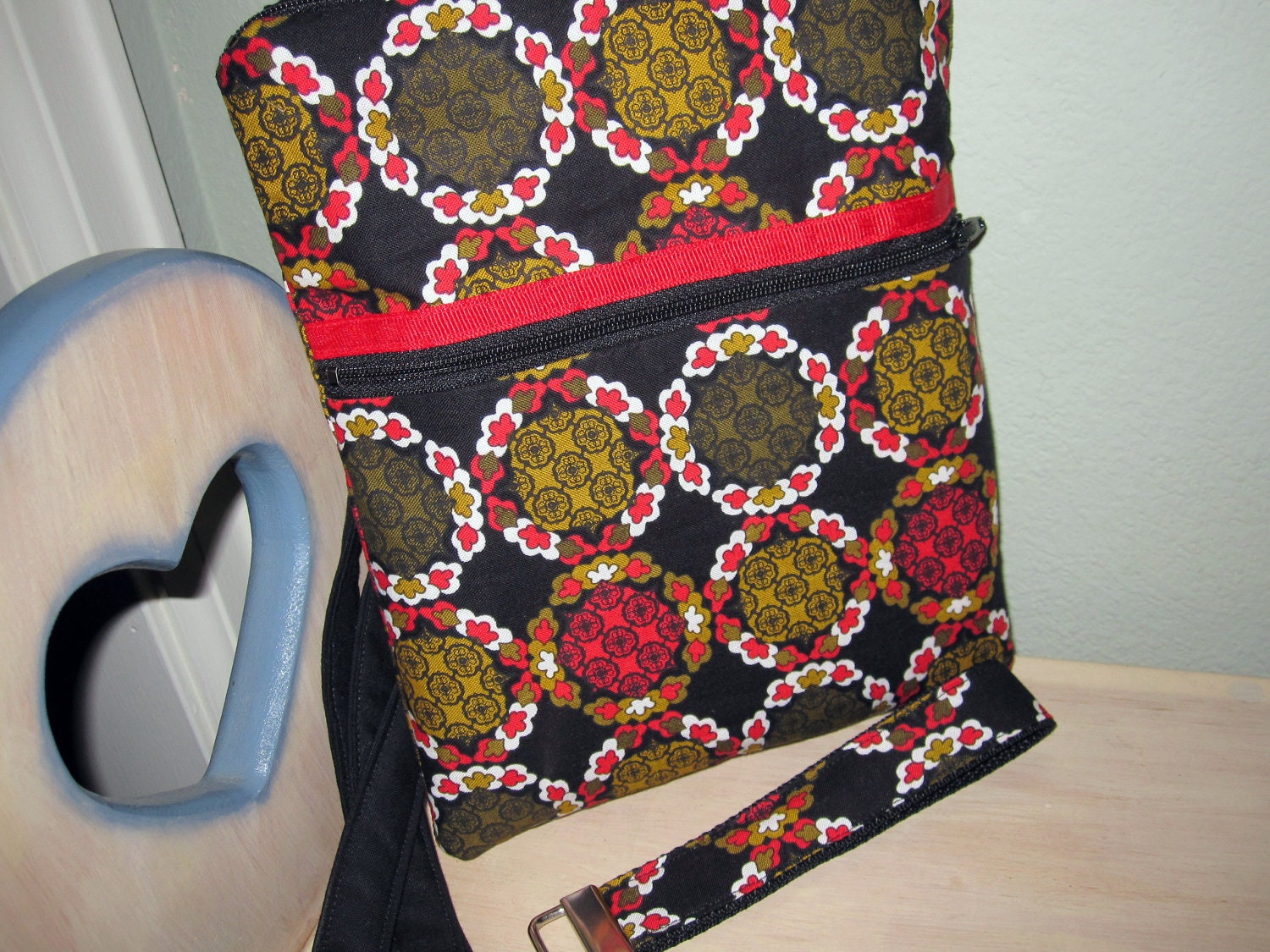 Colorful World Cross-Body Hipster Bag including Matching Key Fob