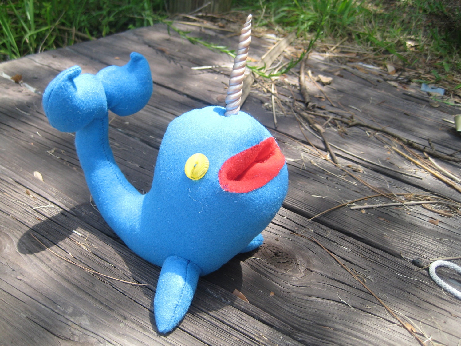 The happiest stuffed narwhal