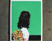 Spring Dress . large art printer poster of acrylic painting