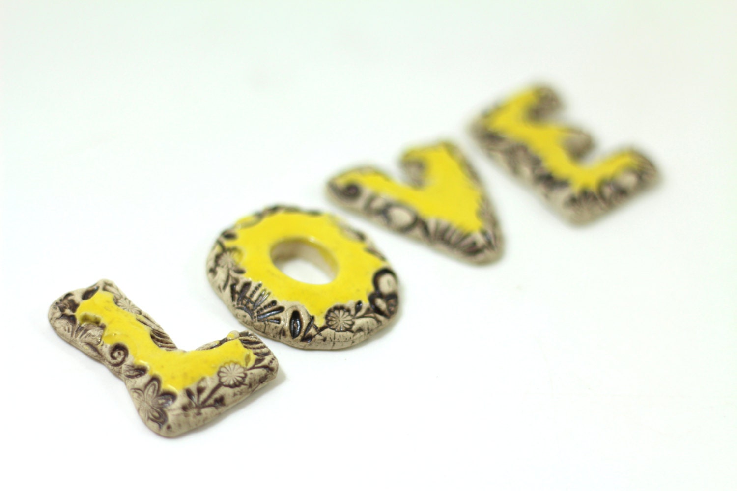 LOVE letters in a color of your choice Ceramic designed customized letters for any room Ceramic alphabet