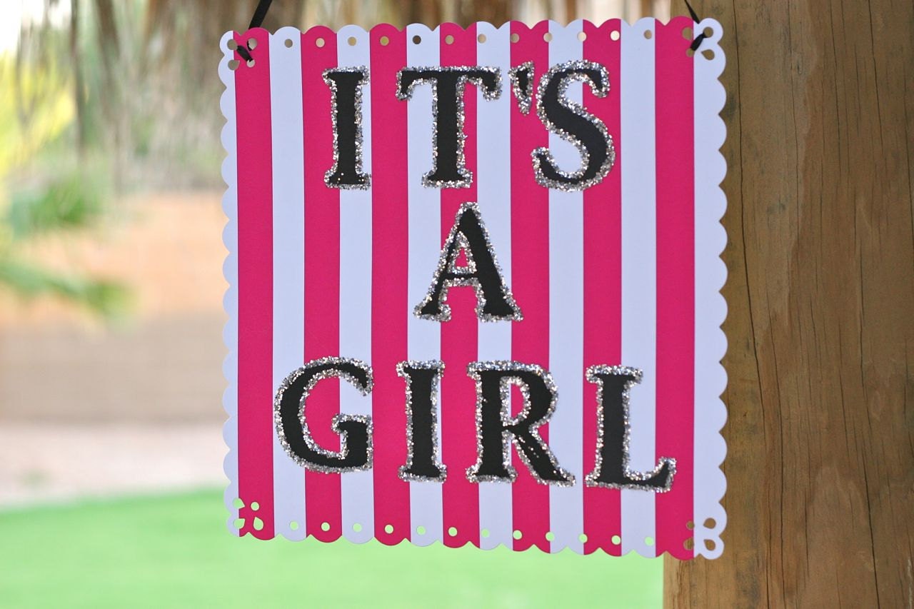 It's a Girl Sign, New Baby, Baby Revealing Party, Baby Shower, A to Zebra Celebrations, Ready to ship