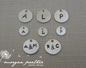 Customized Sterling Silver Charms -  Hand Stamped Initial Charms - Personalized Charm - Sterling Silver Fine Cable Chain - morganprather