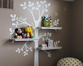 The ORIGINAL Shelving Tree with Birds - LARGE  Tree Wall Decal Sticker
