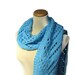 Bonnie Blue Lacy V Hand Knit Scarf