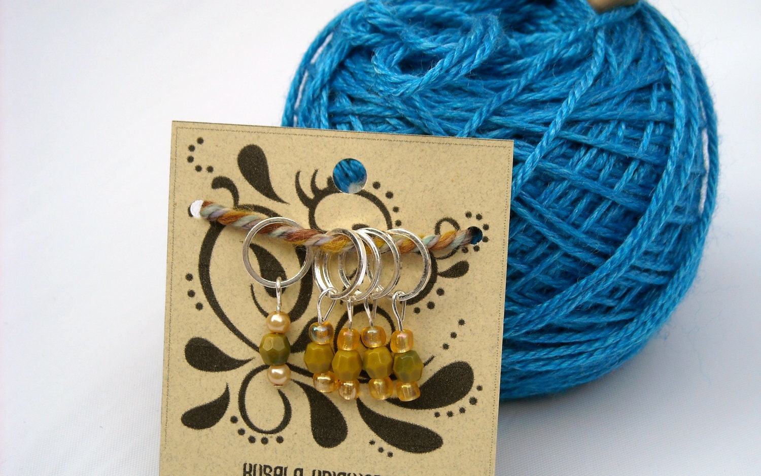 Simple Green Beaded Stitch Markers