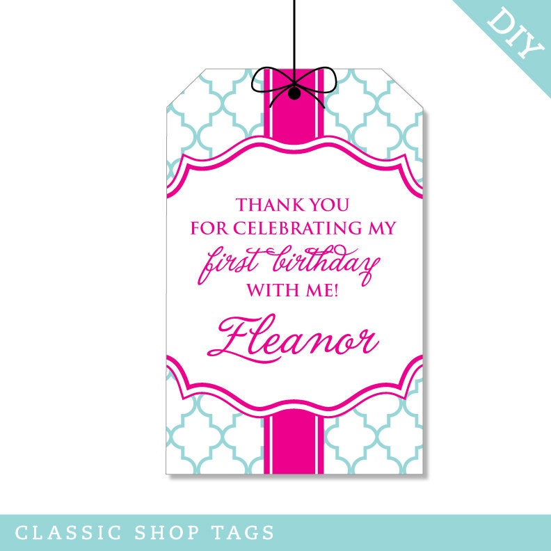 Design it yourself - Quatrefoil - Personalized DIY printable favor tags - Choose your own font and colors