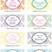 Design it yourself - Toile water bottle labels - Choose your own font and colors - Set of 15