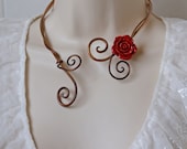 Copper and Coral Choker