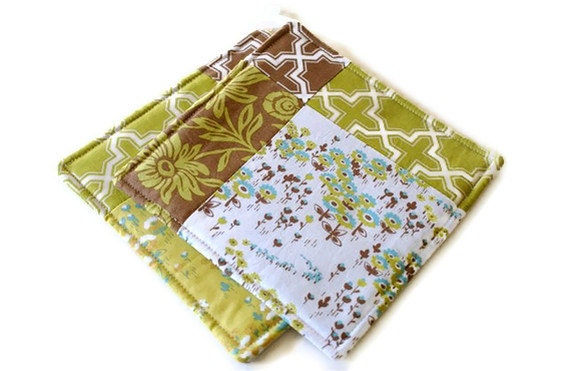 Modern Quilted Potholder Set - Modern Meadow