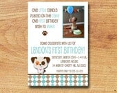 Puppy Birthday Party Invitation-Custom Printable Card-Puppies