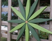 Outdoor Wooden Starburst Wreath Pine  (Green Tones)