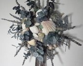 Wall Hanging Topiary With Seashells, Eucalyptus, Lavender, And Sea Glass