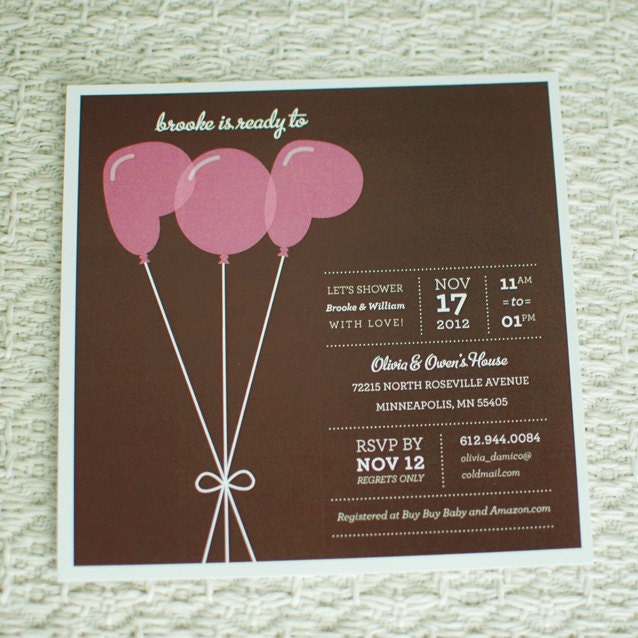 READY TO POP - customized printable square baby shower invitation, teal green pink brown