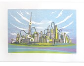 Shanghai Skyline / Lujiazui Amusement Park -Hand SilkScreen Art Print