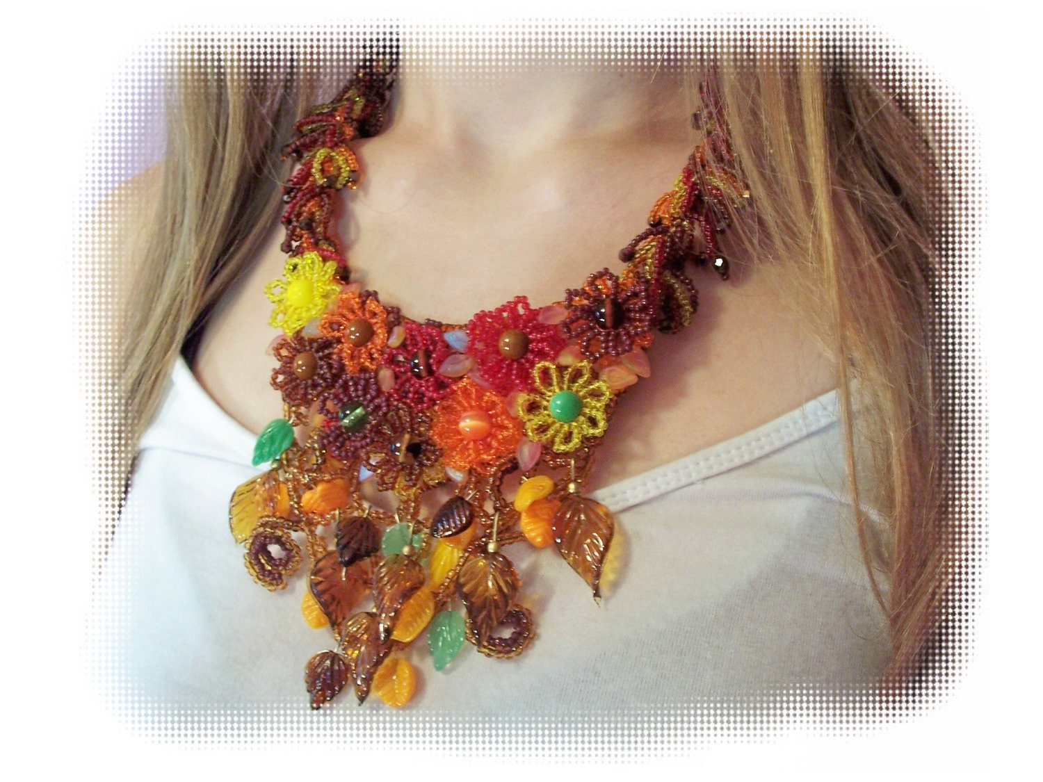 Endless Autumn Necklace, Beading Tutorial in PDF