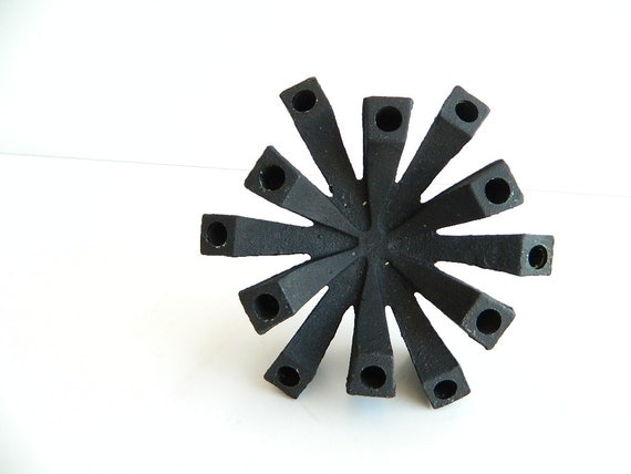 Danish Modern Black Cast Iron Spider Candle Holder Made in japan for Hallmark