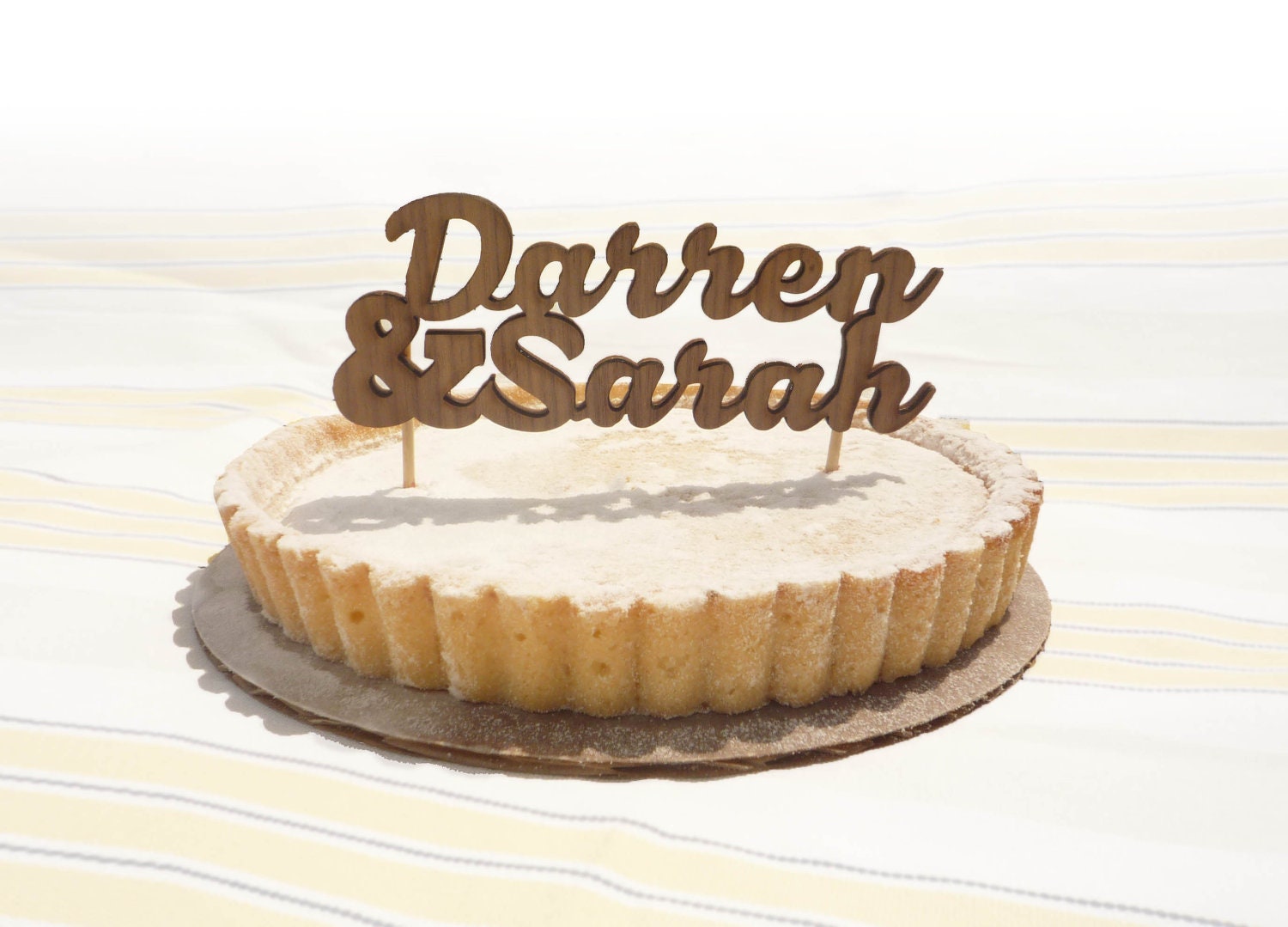 Custom laser cut cake topper (longer names)