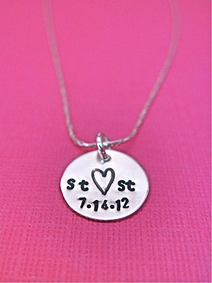 The Staple- 1/2 inch hand stamped charm on 16 inch sterling silver necklace