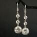 Wedding Earrings Bridal Earrings Round Cubic Zirconia Clear Silver Drops Wedding Jewelry