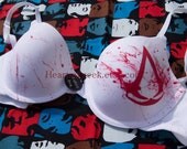 Assassin's Creed Inspired Custom Hand painted Bra In Your Size AAA-K The Ultimate Gamer Pokebra Original By Heart My Geek