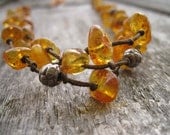 Fresh Wild Honey Baltic Amber Necklace Fall Fashion Jewelry Bee Natural Raw Stone Necklace Orange Yellow Sunny