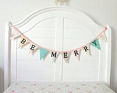 Be Merry Pastel Vintage Fabric Bunting Banner Decoration Handmade By A Fête Beckons On Etsy Il_170x135