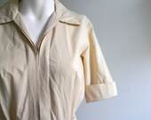 vintage. MR HENRY 50s Light Khaki Cotton Dress