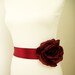 Burgundy Red Bridal Sash. Fall Wedding Sash. Burgundy red rose flower sash belt by Nia Person