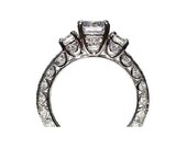 VINTAGE style Semi Mount - 1.15 carat Round - Diamond Engagement Ring 14K white gold - Luxury- Brides- Engagement - - Bp006