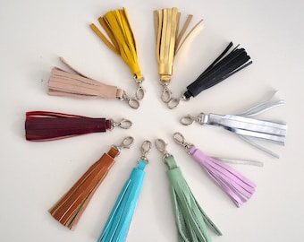Tassel leather clip Keychain  (Ready to ship)