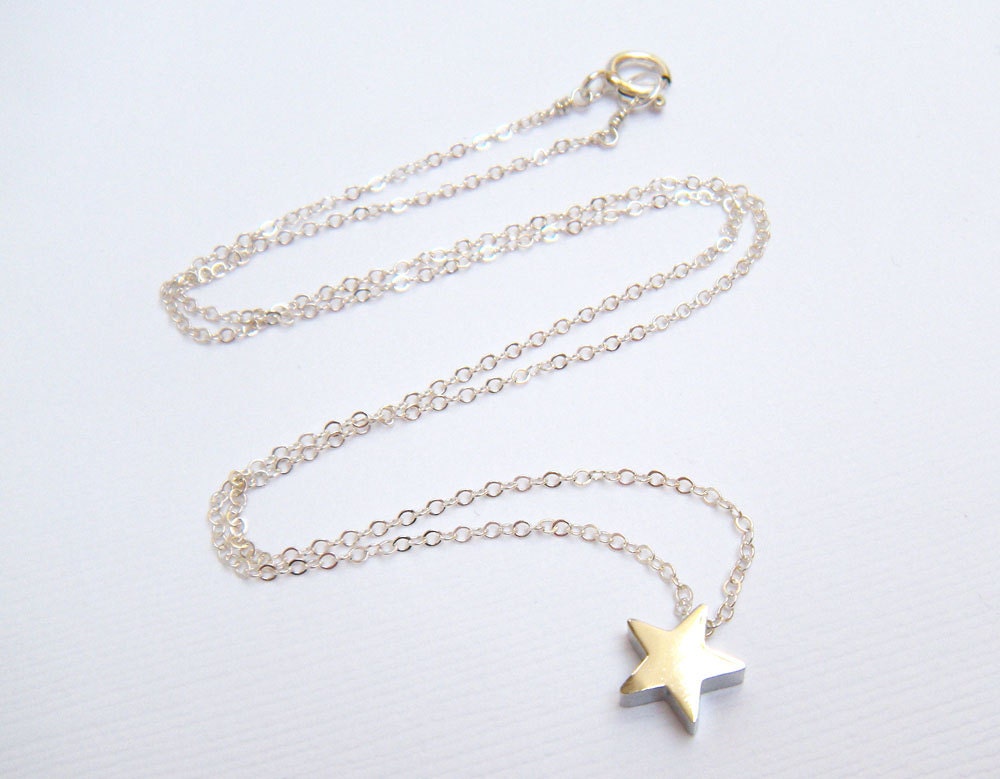 Tiny Silver Star Necklace, Silver Star Necklace