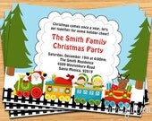Santa Claus Train Christmas Party Invitation - Customize to your occasion - Printable Il_170x135