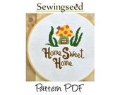 Home Sweet Home Cross Stitch Pattern, INSTANT DOWNLOAD