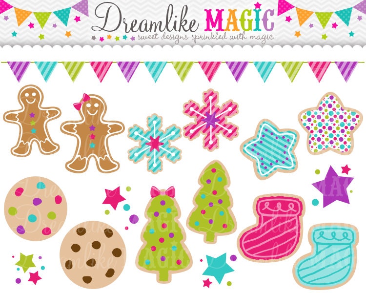 Sweet Holiday Cookies- Clipart for Personal or Commercial Use Il_570xn