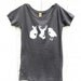 Animal TShirt - Women - Gray Alternative Apparel - Deer, Bird and Rabbit - Organic Cotton - In  S, M, L, XL