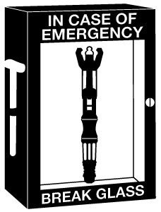 In Case Of Emergency Break Glass sonic screwdriver wall decal