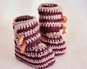 Crochet Baby Booties - Baby Ankle Boots ready to wear (0-3 months)
