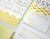 Lemon Chevron - Wedding Invitation Suite SAMPLE