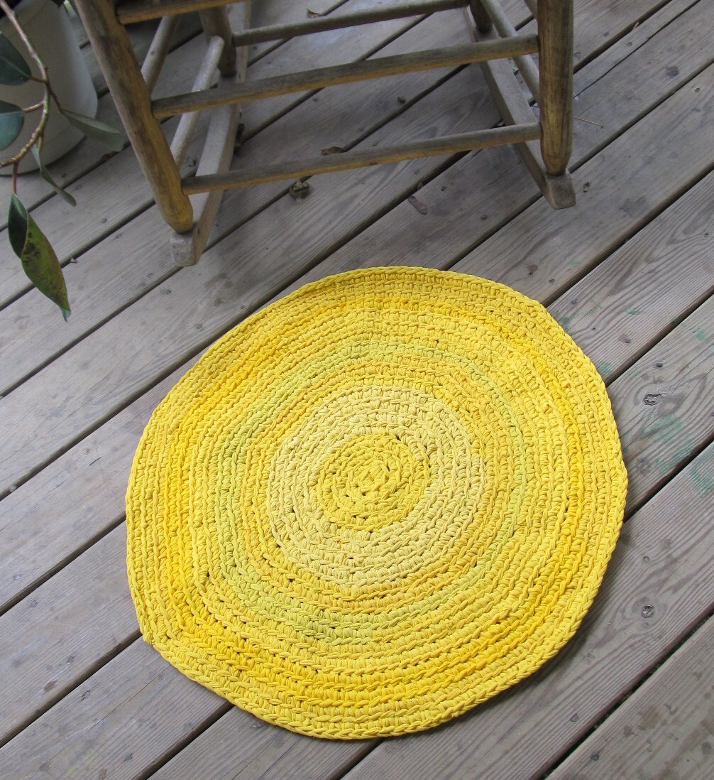 Round Yellow Rug