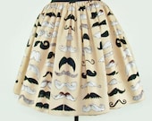 Skirt Mustache Pleated Full Skirt / Moustache Skirt