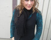 Black Angora Scarf