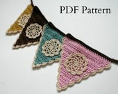 Crochet Bunting Pattern, PDF download, DIY tutorial, written pattern, suitable for beginners