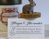 Custom Rubber Stamp - Self Inking Personalized Address Stamp - Golden Aster