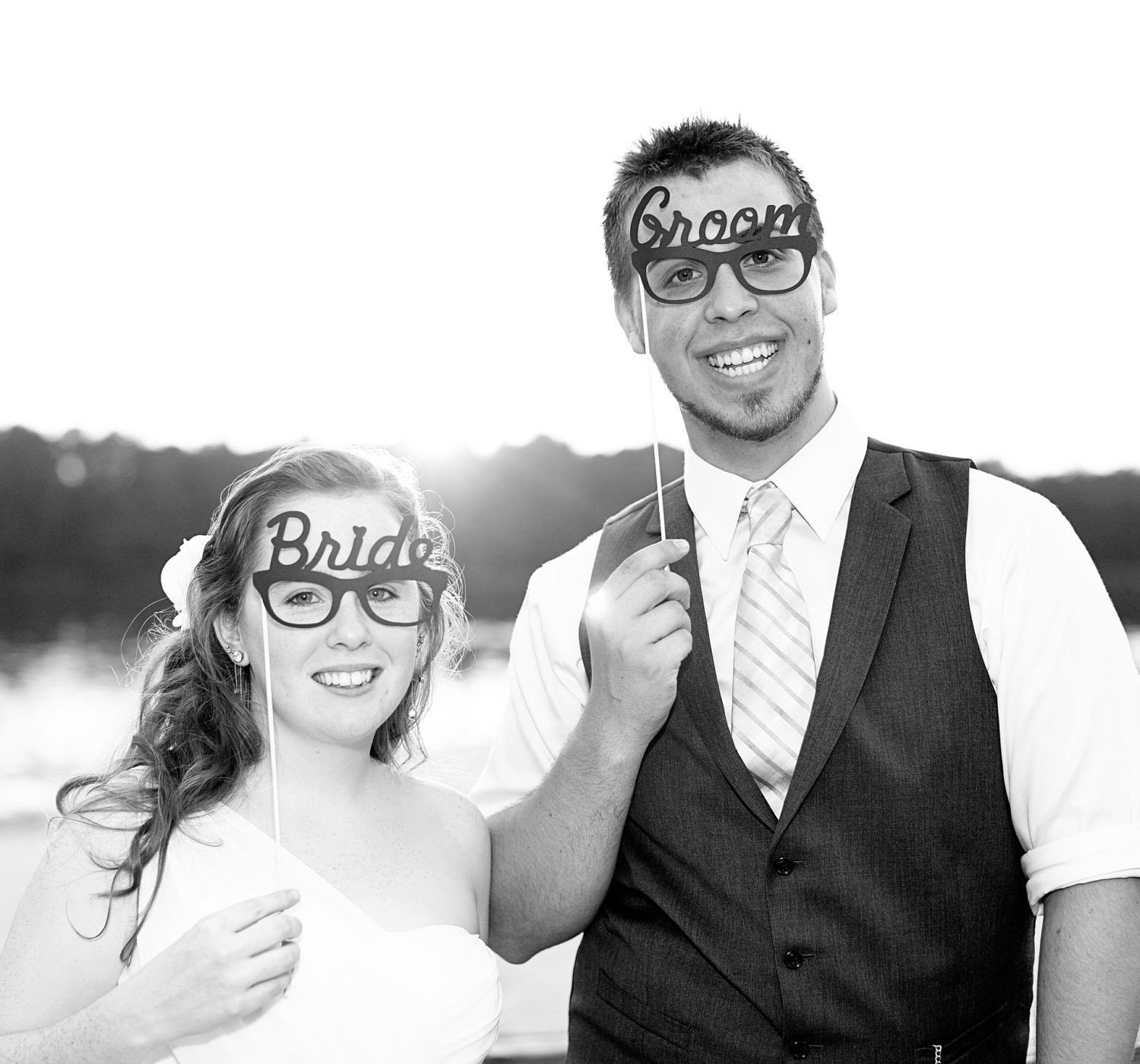 Photobooth Props Bride and Groom Glasses Photo Booth Props Glasses Wedding Photo Props Party Glasses Party Decorations Party Supplies