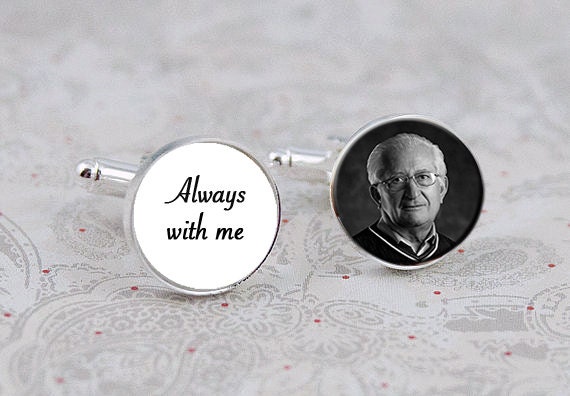 Wedding Cufflinks, memorial, groom, always with me
