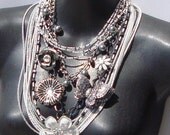 20% off SALE- White Vintage Component Bib Necklace/ Bridal Necklace by Ashlee Collection on Etsy