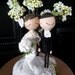 Wedding Cake Topper with Custom Wedding Dress and Tree Background - Custom Keepsake by MilkTea