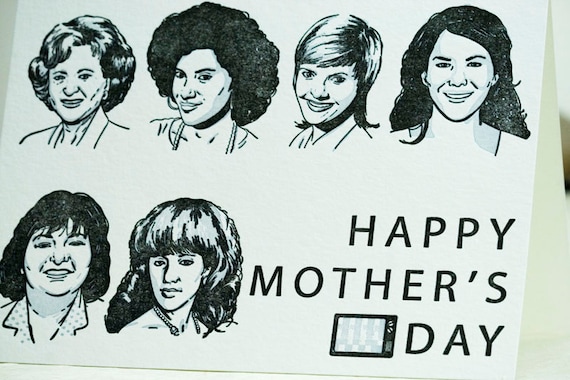 Letterpress Mother's Day Card - Sitcom Moms