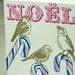 Letterpress Christmas Holiday Card - BOXED SET - Candy Cane Birds